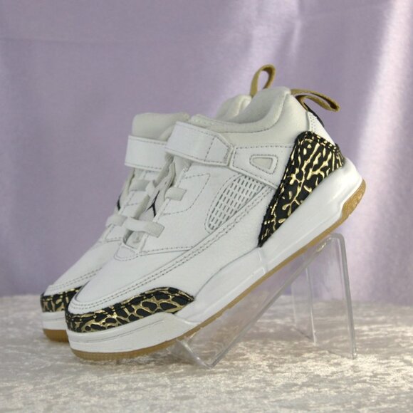 Jordan Spizike Low BT Toddler Size 9C White Black Metallic Gold - Picture 3 of 10